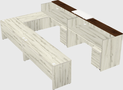 Shared one sided u-shaped reception desk