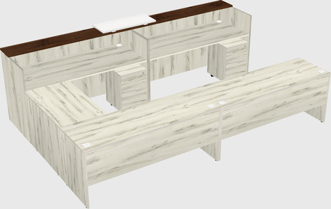 Shared one sided u-shaped reception desk