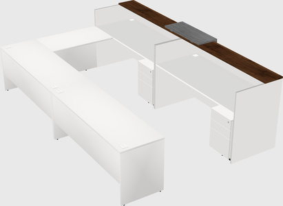 Shared one sided u-shaped reception desk