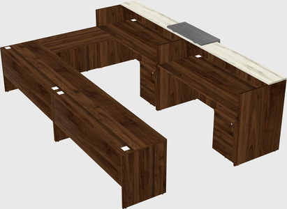 Shared one sided u-shaped reception desk