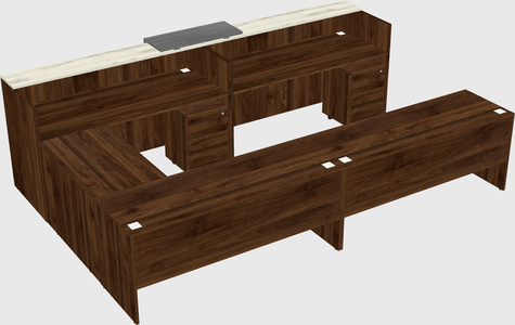 Shared one sided u-shaped reception desk