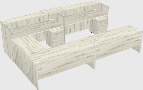 Shared one sided u-shaped reception desk