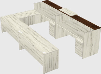 Shared one sided u-shaped reception desk