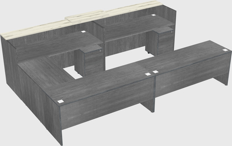 Shared one sided u-shaped reception desk