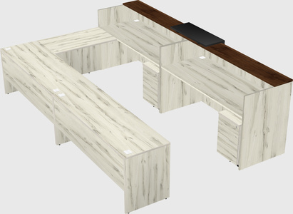 Shared one sided u-shaped reception desk