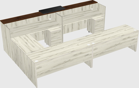 Shared one sided u-shaped reception desk