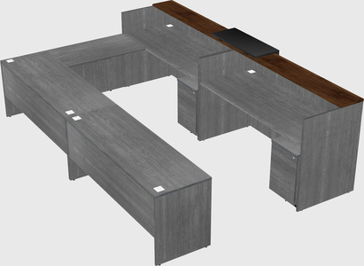 Shared one sided u-shaped reception desk