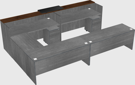 Shared one sided u-shaped reception desk