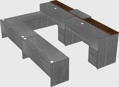 Shared one sided u-shaped reception desk