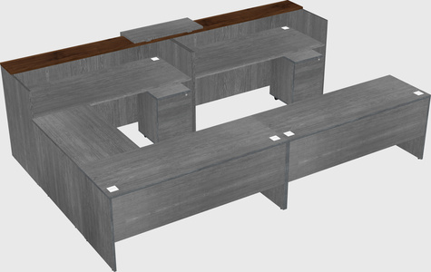 Shared one sided u-shaped reception desk