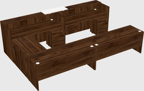 Shared one sided u-shaped reception desk