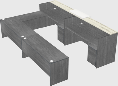 Shared one sided u-shaped reception desk