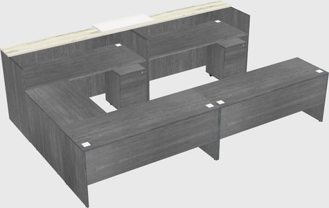 Shared one sided u-shaped reception desk