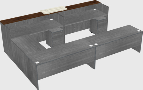Shared one sided u-shaped reception desk