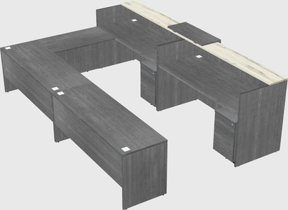 Shared one sided u-shaped reception desk