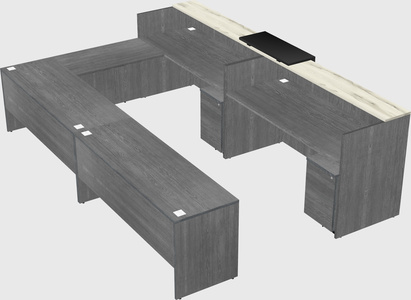 Shared one sided u-shaped reception desk