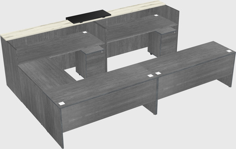 Shared one sided u-shaped reception desk