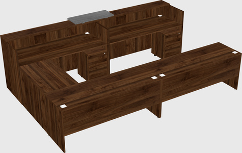 Shared one sided u-shaped reception desk