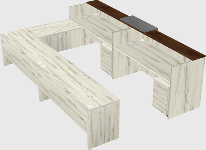 Shared one sided u-shaped reception desk