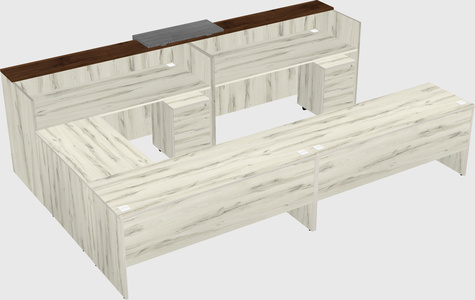 Shared one sided u-shaped reception desk
