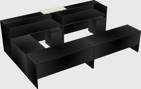 Shared one sided u-shaped reception desk