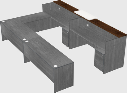 Shared one sided u-shaped reception desk