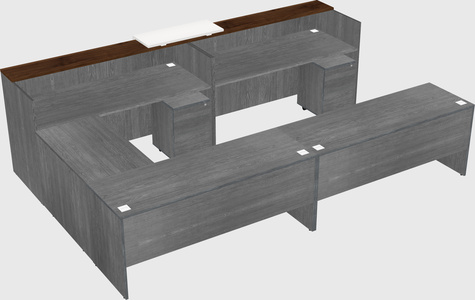 Shared one sided u-shaped reception desk