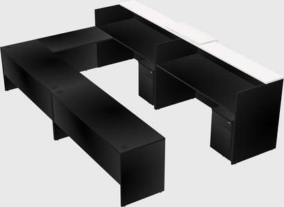 Shared one sided u-shaped reception desk