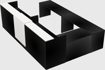 Shared one sided u-shaped reception desk