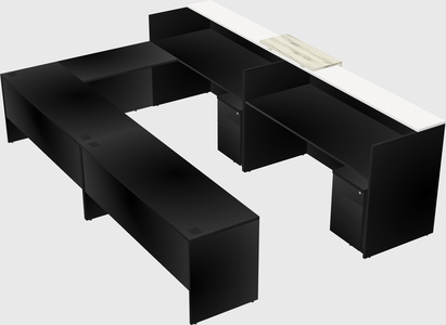Shared one sided u-shaped reception desk