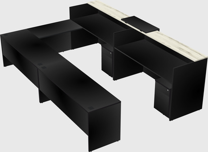 Shared one sided u-shaped reception desk
