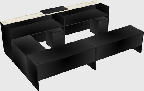 Shared one sided u-shaped reception desk
