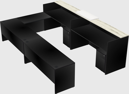 Shared one sided u-shaped reception desk