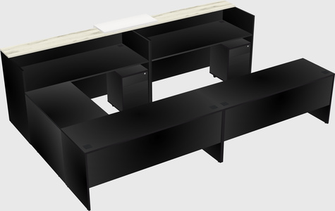 Shared one sided u-shaped reception desk