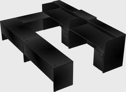 Shared one sided u-shaped reception desk