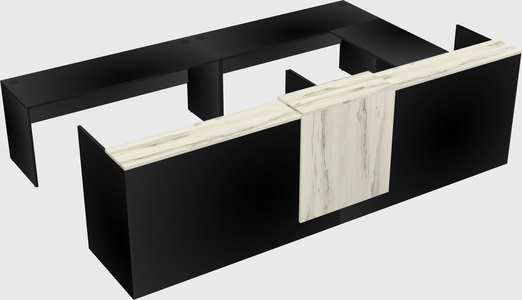 Shared one sided u-shaped reception desk