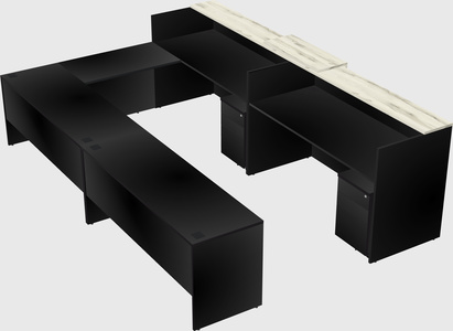 Shared one sided u-shaped reception desk