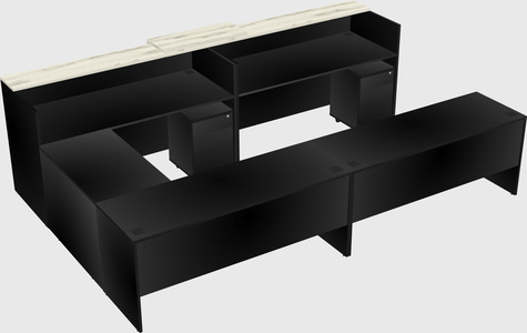 Shared one sided u-shaped reception desk