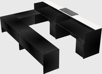 Shared one sided u-shaped reception desk