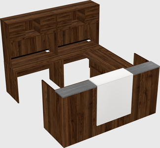 Shared one sided u-shaped reception desk