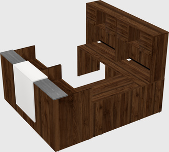 Shared one sided u-shaped reception desk