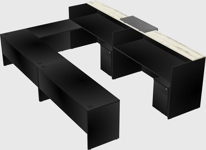 Shared one sided u-shaped reception desk