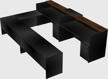 Shared one sided u-shaped reception desk