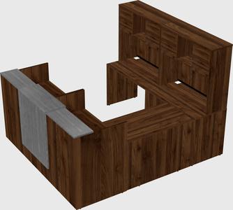 Shared one sided u-shaped reception desk