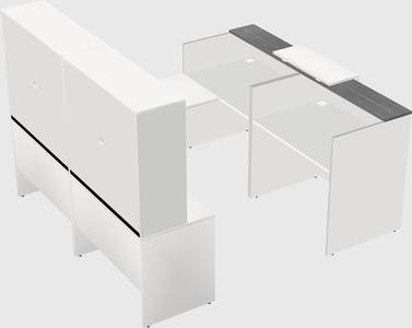 Shared one sided u-shaped reception desk