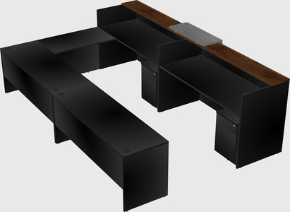 Shared one sided u-shaped reception desk