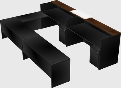 Shared one sided u-shaped reception desk