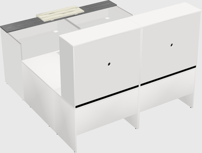 Shared one sided u-shaped reception desk