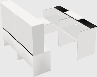 Shared one sided u-shaped reception desk