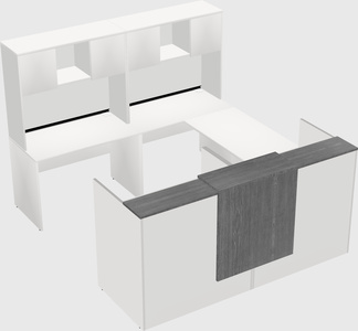 Shared one sided u-shaped reception desk